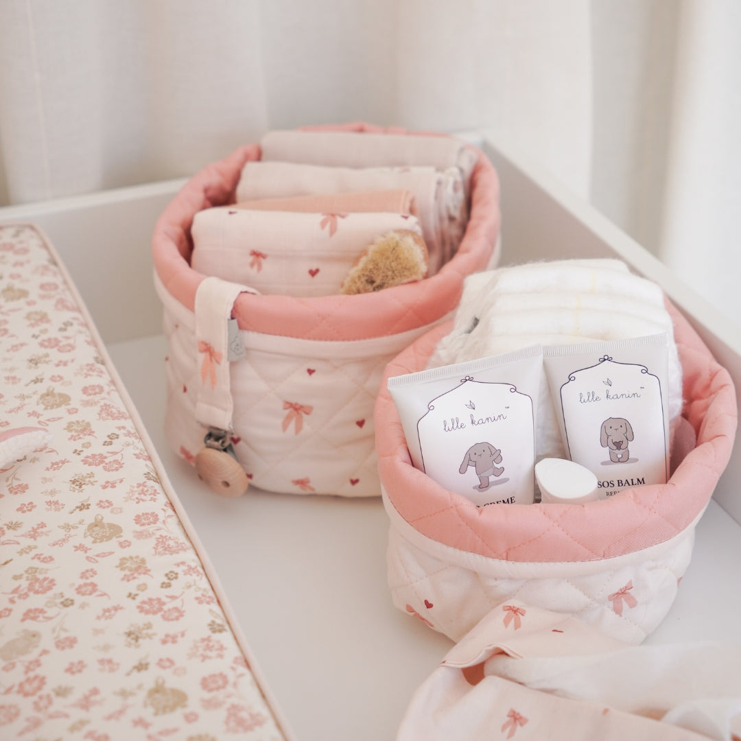 Quilted Storage Basket, Set of Two - OCS - Bows