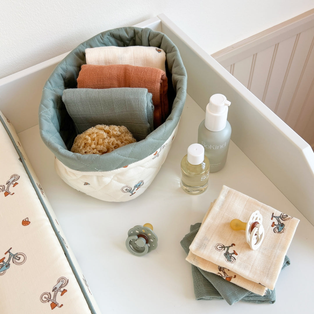 Wash Cloth, 4 pack - GOTS - Bicycles