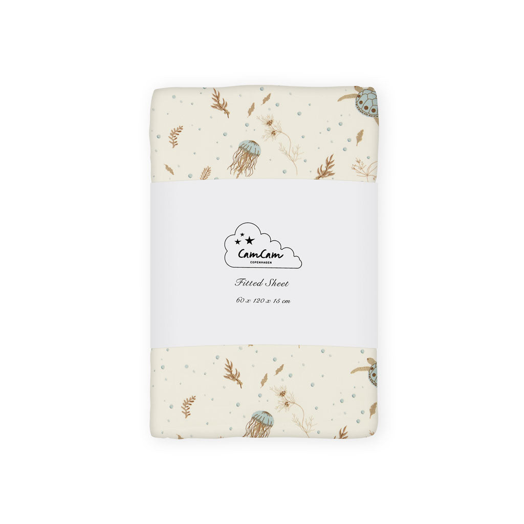 Drap-housse, 60x120x15cm - GOTS - Sea Garden