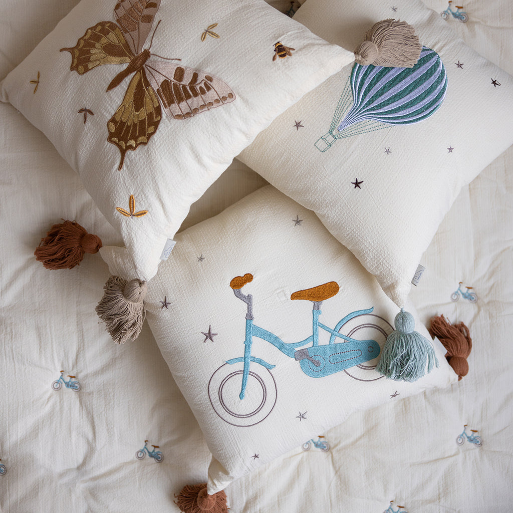 Embroidered Cushion - OCS - Bicycle