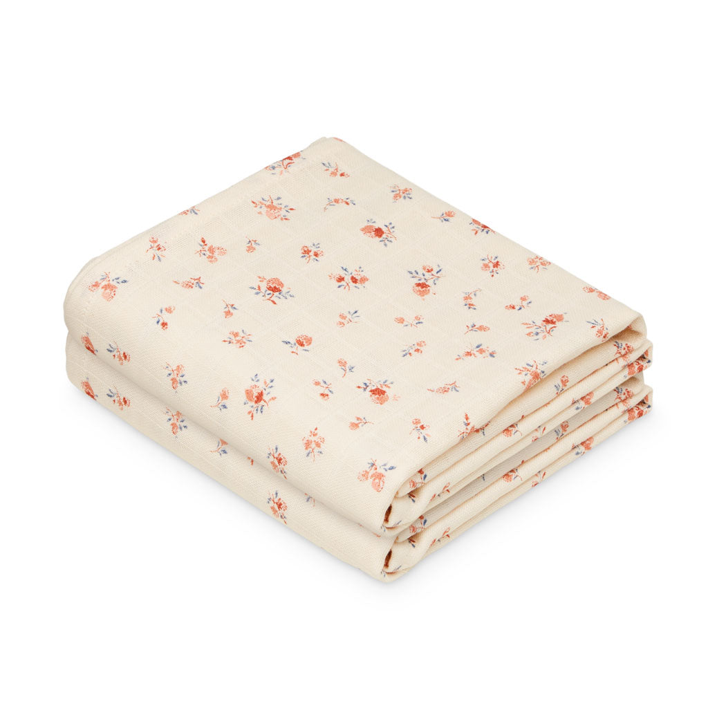 Langes en mousseline, imprimé, set de 2 - GOTS - Berries