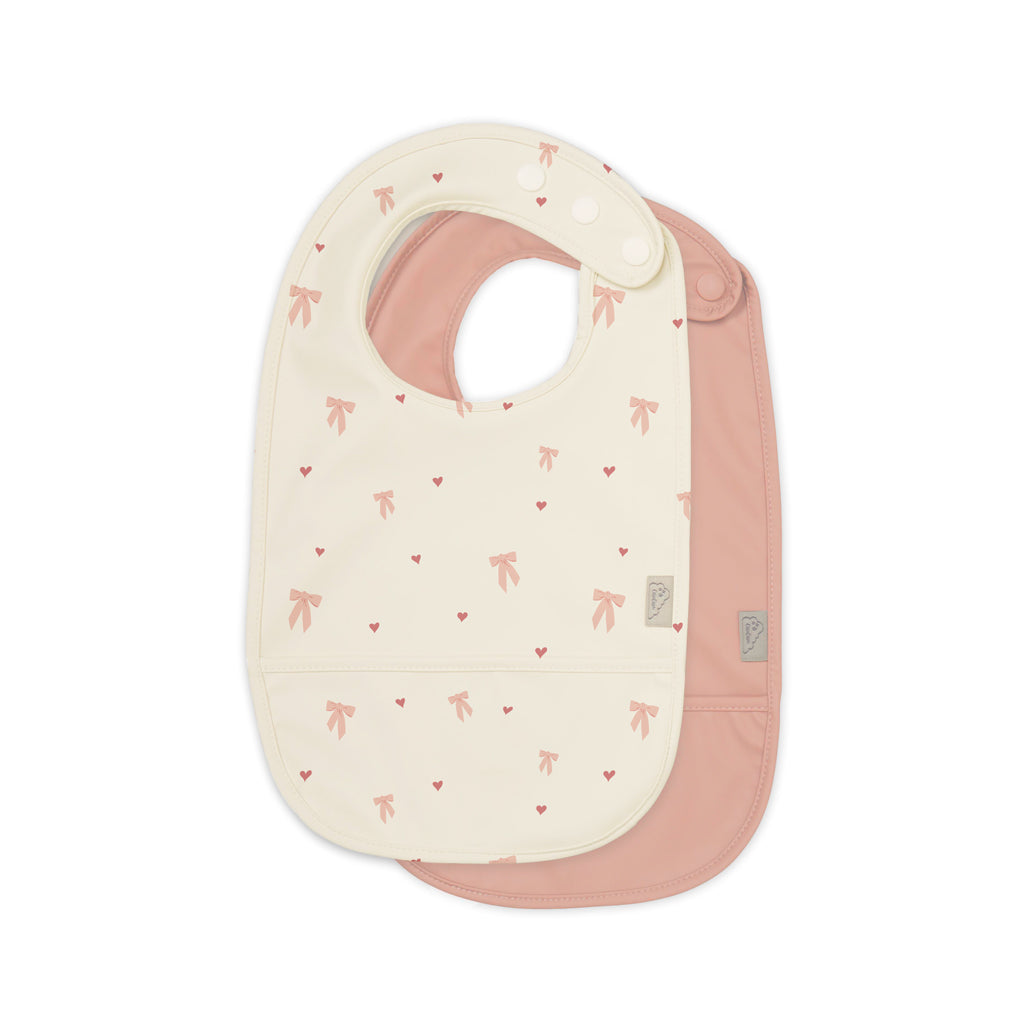 Bavoir avec poche, set de 2 - Bows