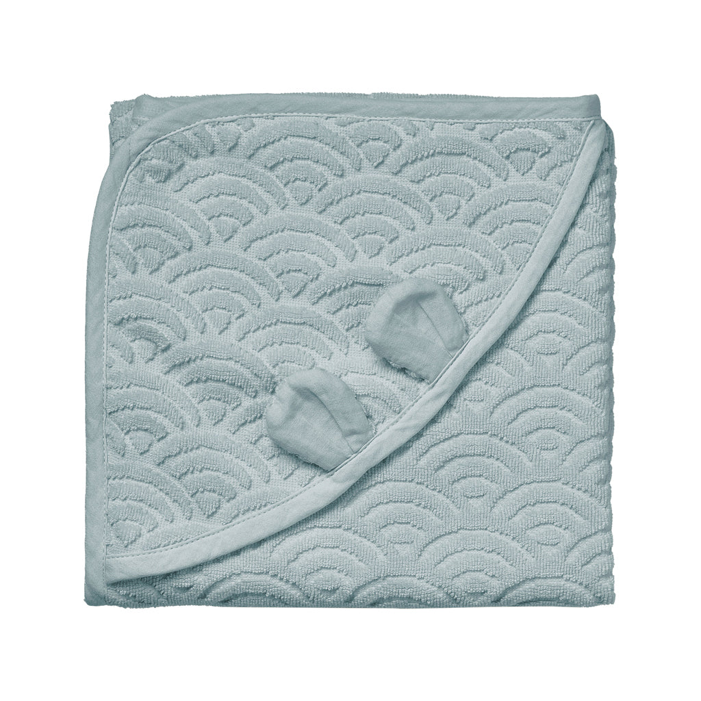 Towel, Baby, hooded w/ ears - GOTS Petroleum