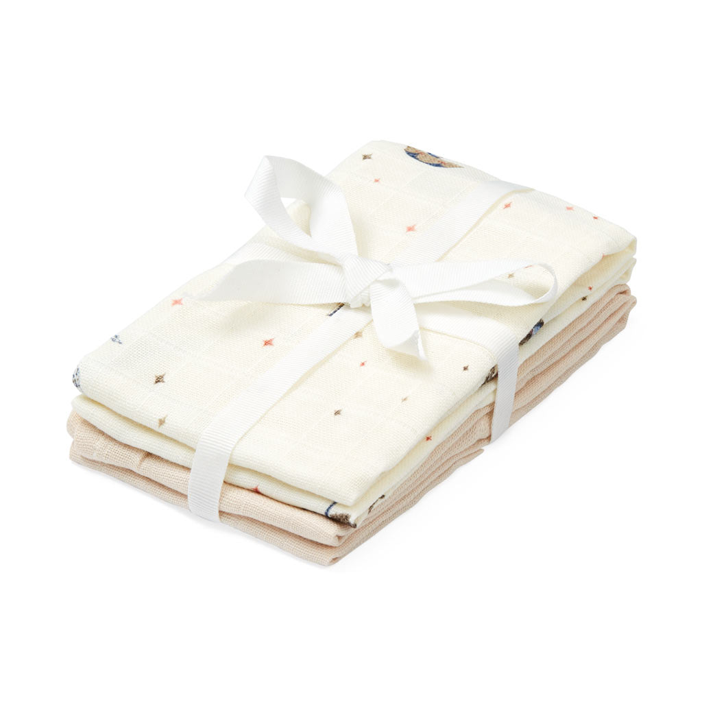 Wash Cloth, 4 pack - GOTS - Carousel