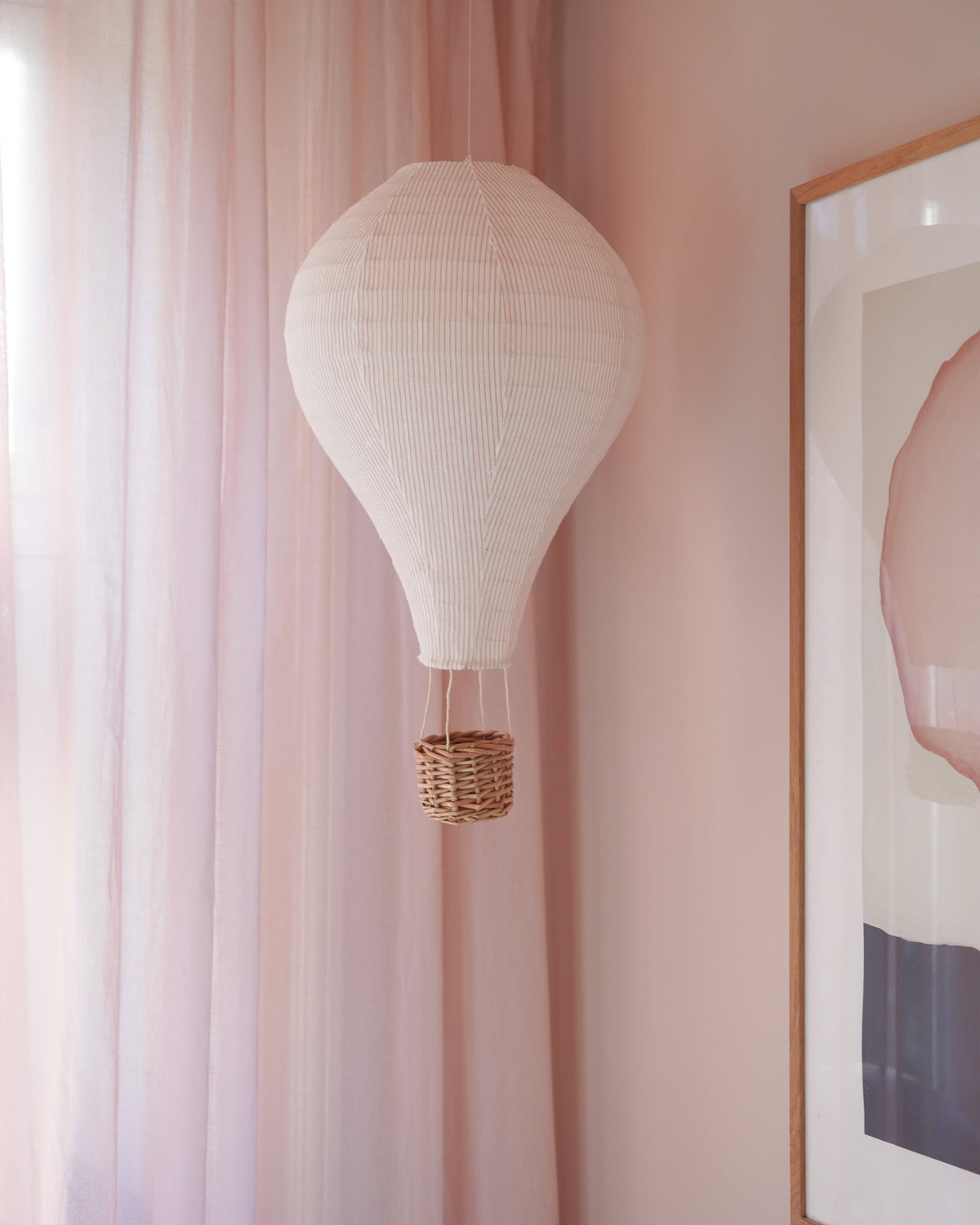 Abat-jour, Montgolfière - Classic Stripes Rose