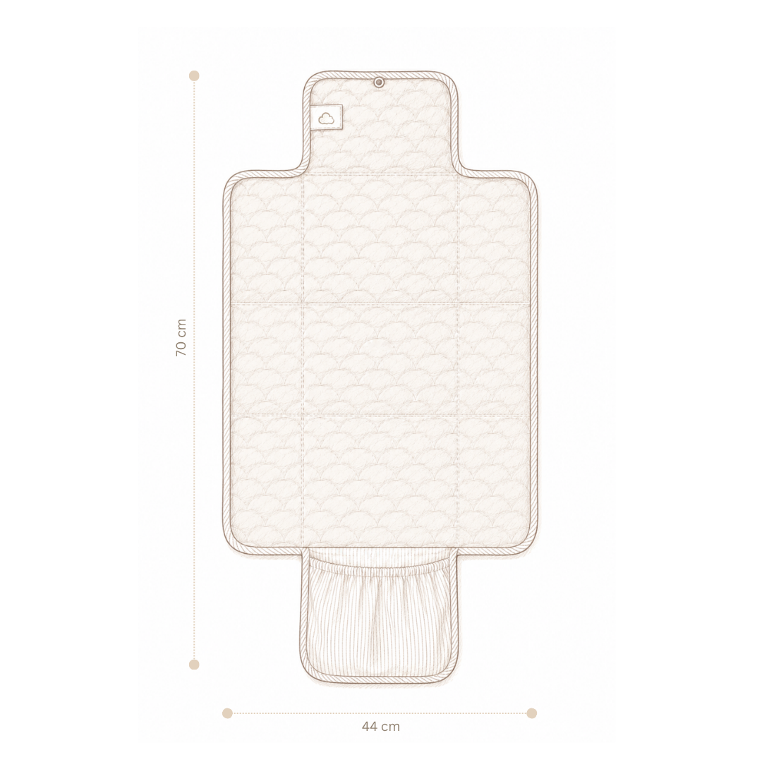 Changing Mat, Quilted - OCS Classic Stripes Camel