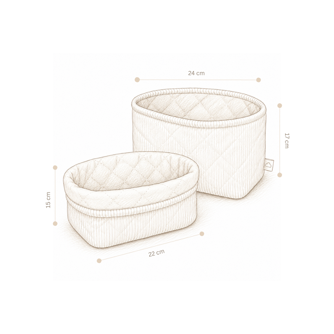 Paniers de rangement matelassés - Set de deux - OCS - Praline