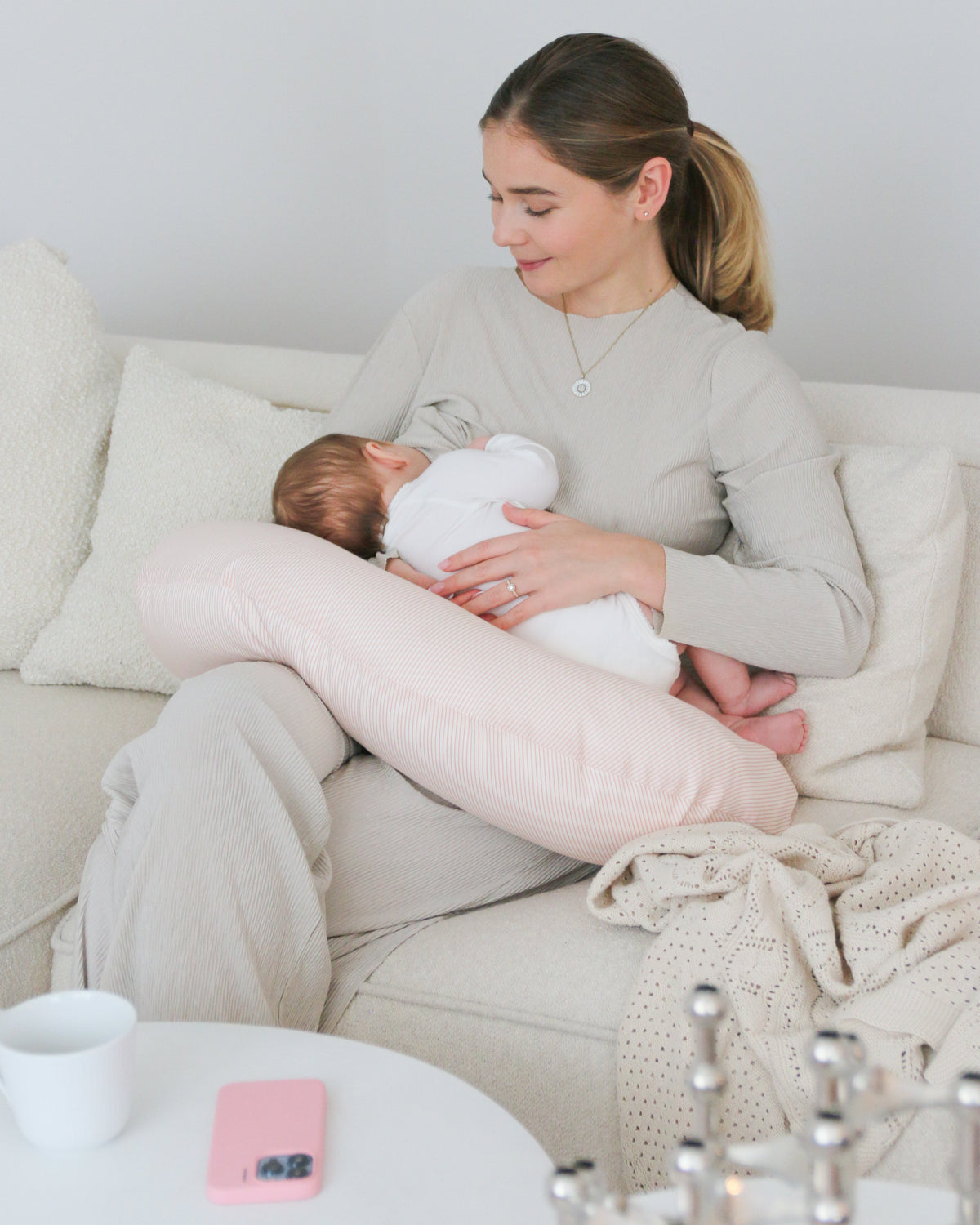 Nursing Pillow - OCS - Classic Stripes Rose