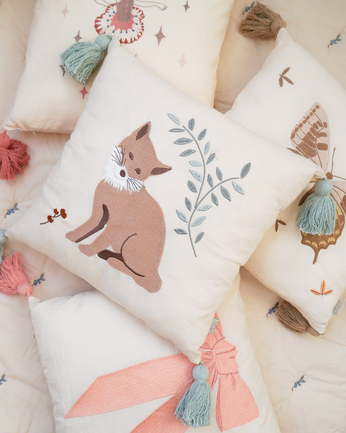Embroidered Cushion - OCS - Woodland