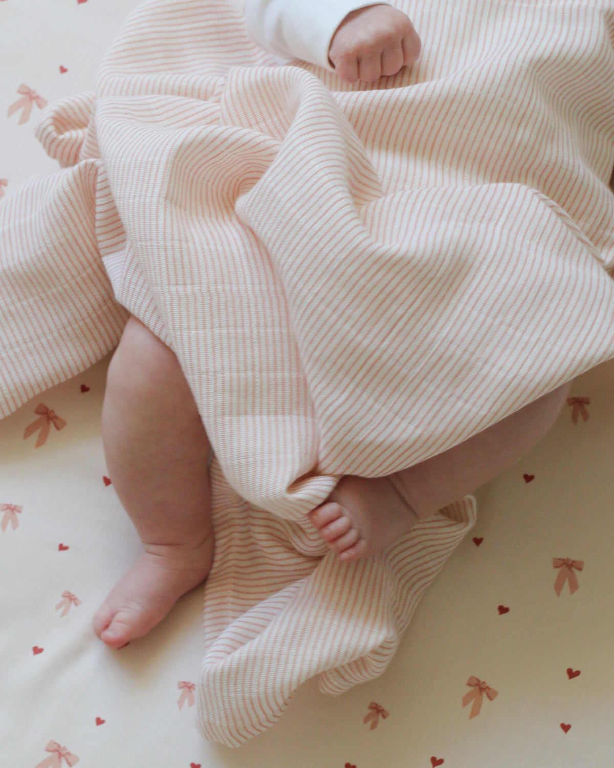 Muslin Cloth, Printed, 2-pack - GOTS - Classic Stripes Rose
