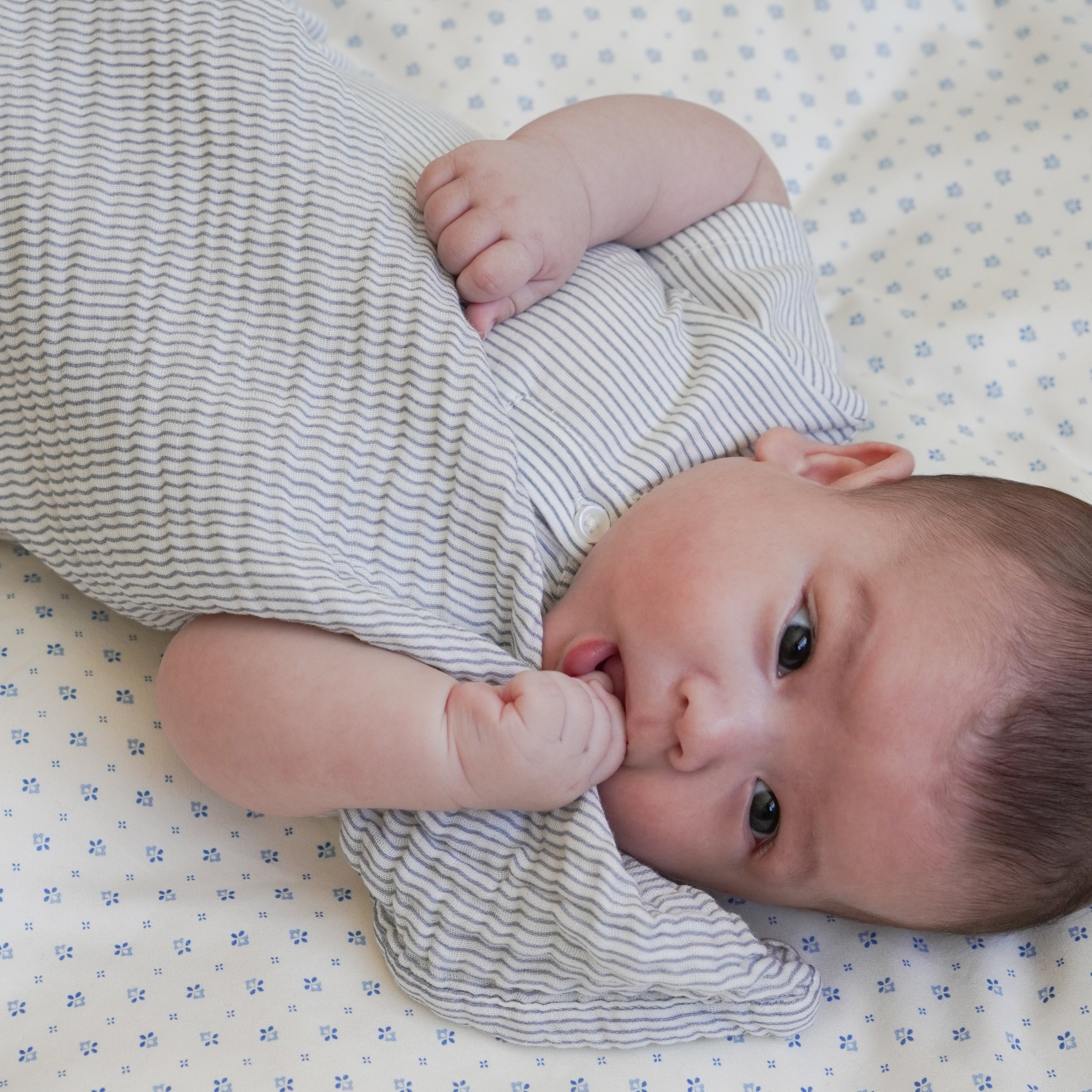 Couverture bébé, mousseline - GOTS Classic Stripes Blue