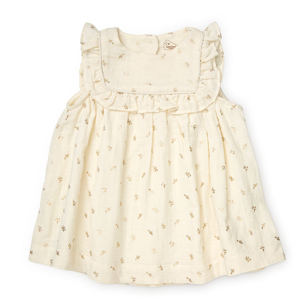 Robe Betty - GOTS - Gold Flower