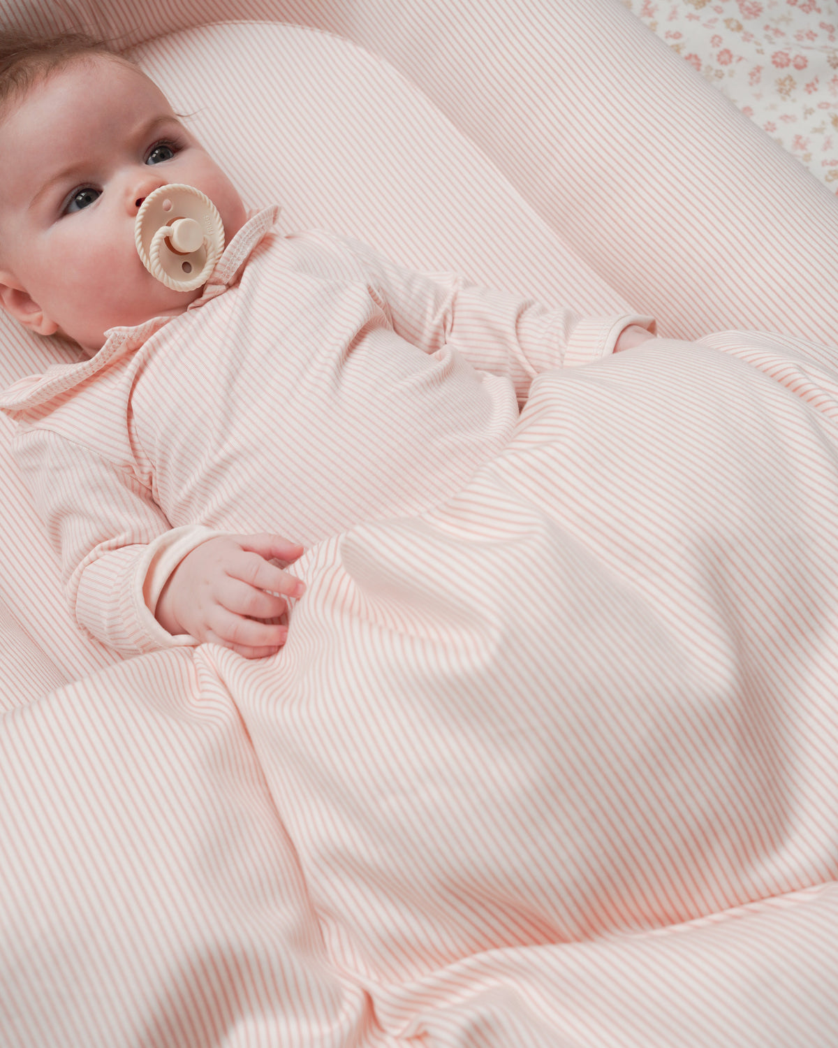 Parure de Lit, Bébé, 70x100cm - GOTS - Classic Stripes Rose