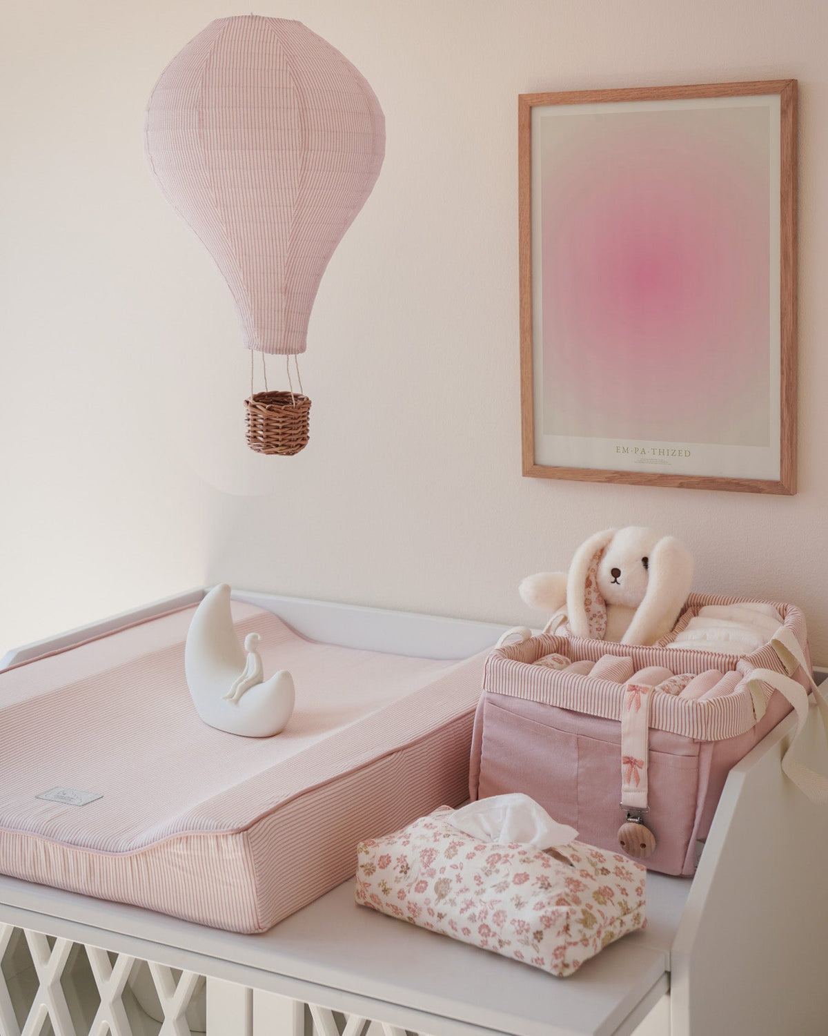Lamp Shade, Hot Air Balloon - Classic Stripes Rose