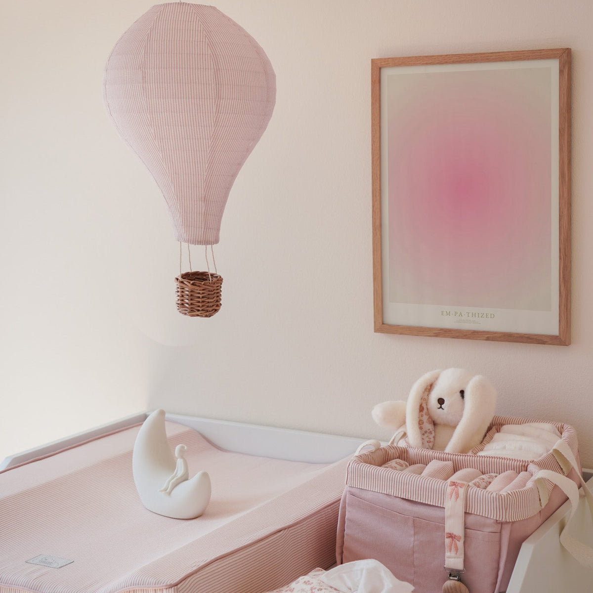 Lamp Shade, Hot Air Balloon - Classic Stripes Rose