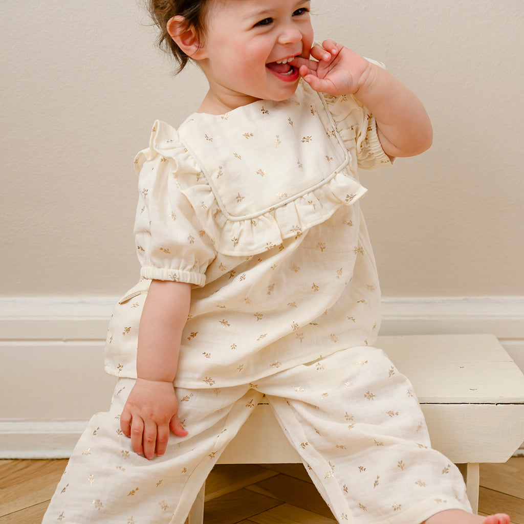 Cleo Blouse - GOTS - Gold Flower