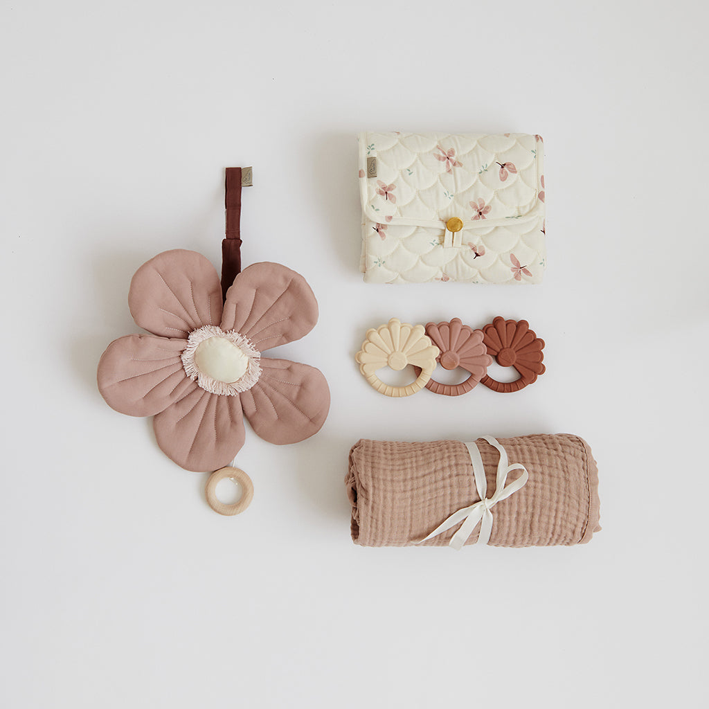 Matelas à langer de voyage, matelassé - OCS Windflower Creme