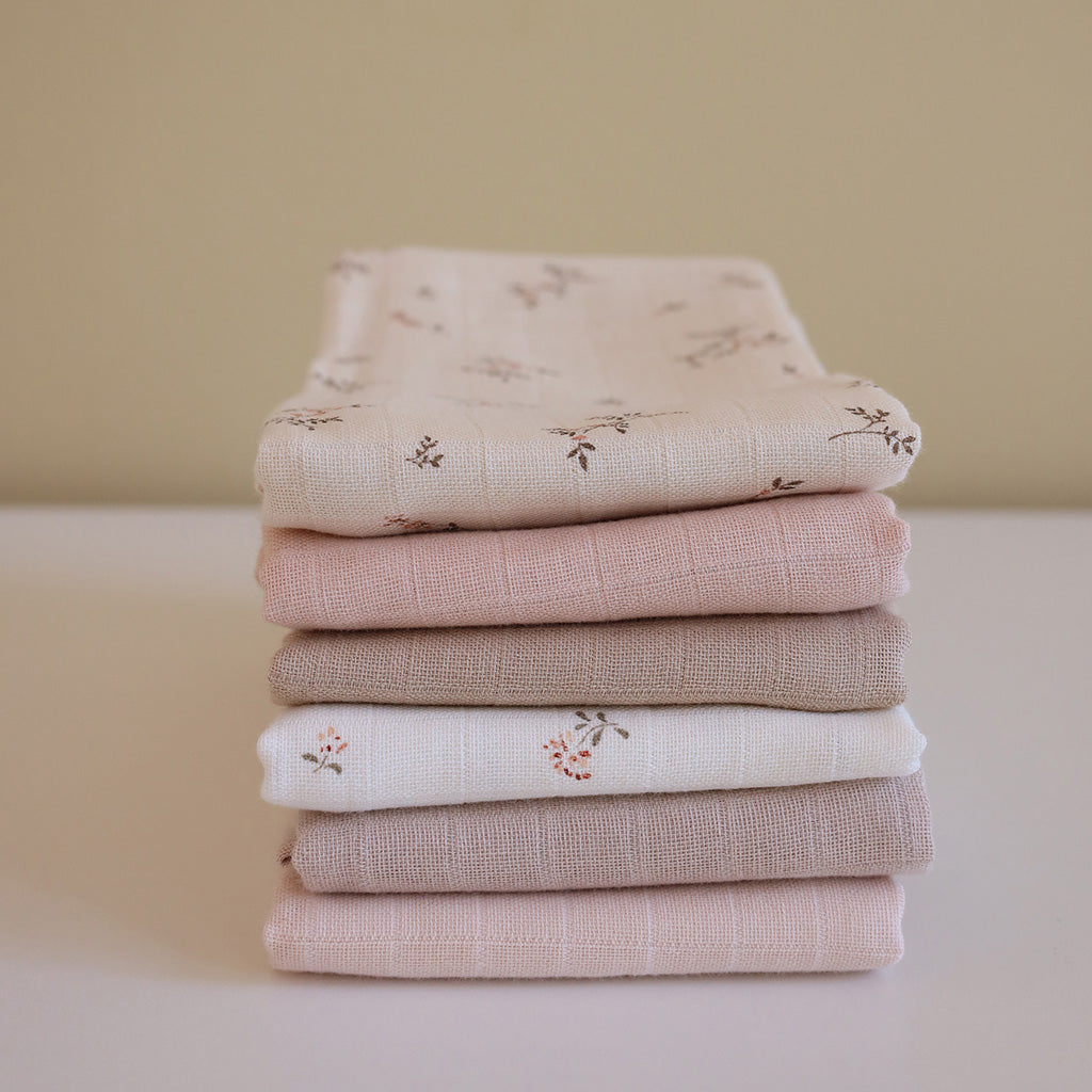 Langes en mousseline, imprimés, set de 2 - GOTS Ashley