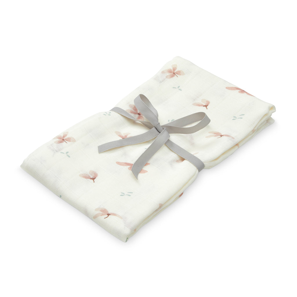 Grand lange, Mousseline, Léger, Imprimé - GOTS Windflower Creme