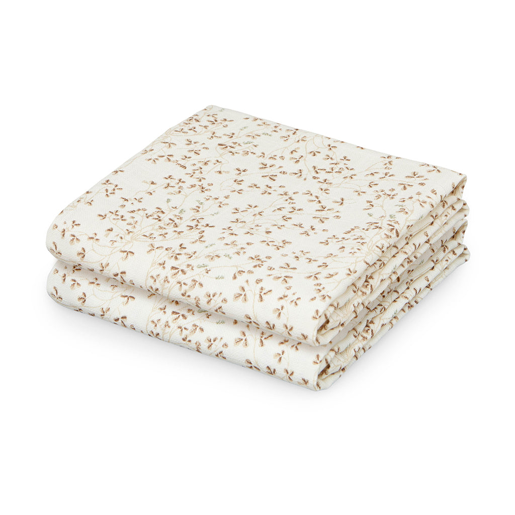 Langes en mousseline, imprimés, set de 2 - GOTS Lierre