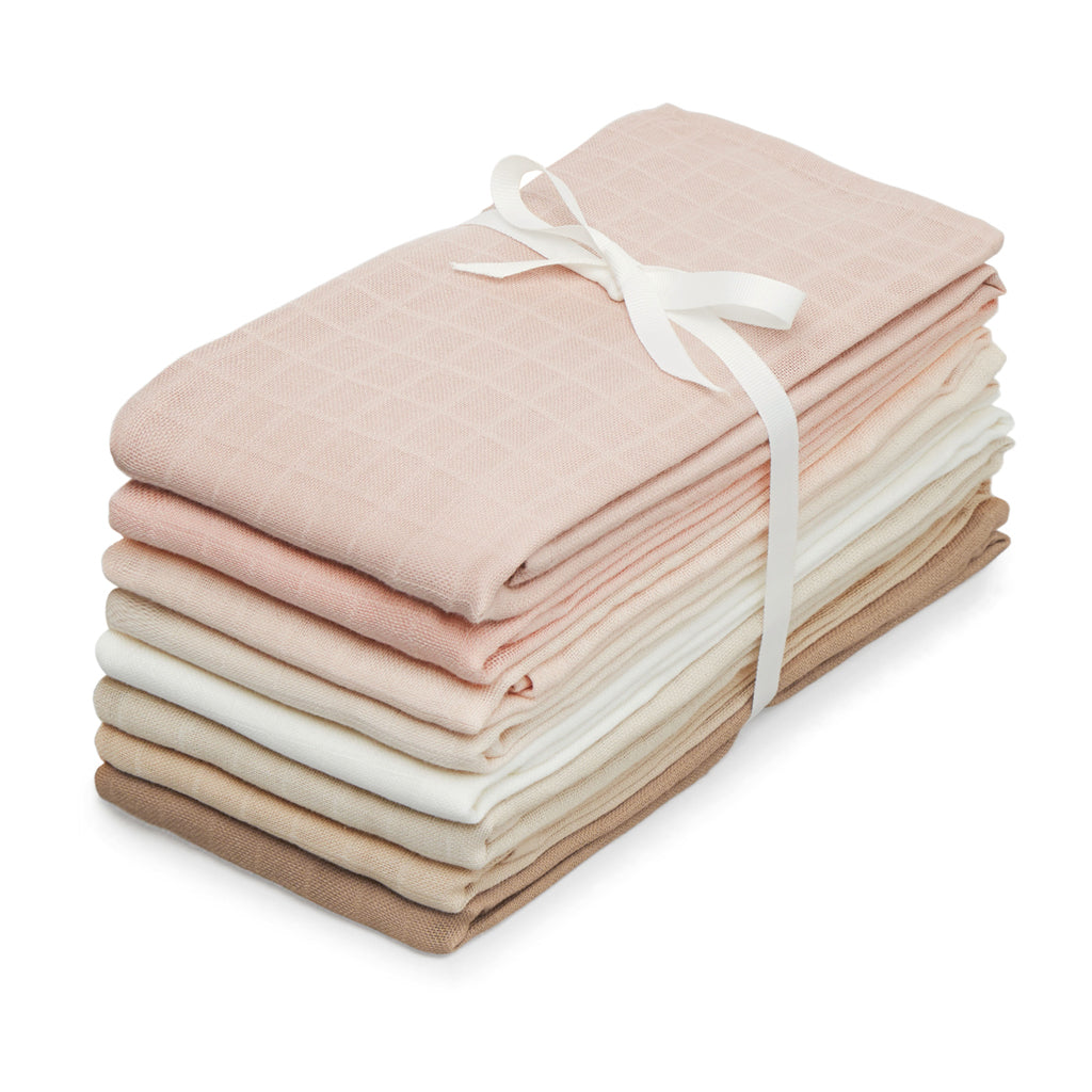 Nouveauté Lulujo - Lange Mousseline - Coeurs Roses - ELEMENTS