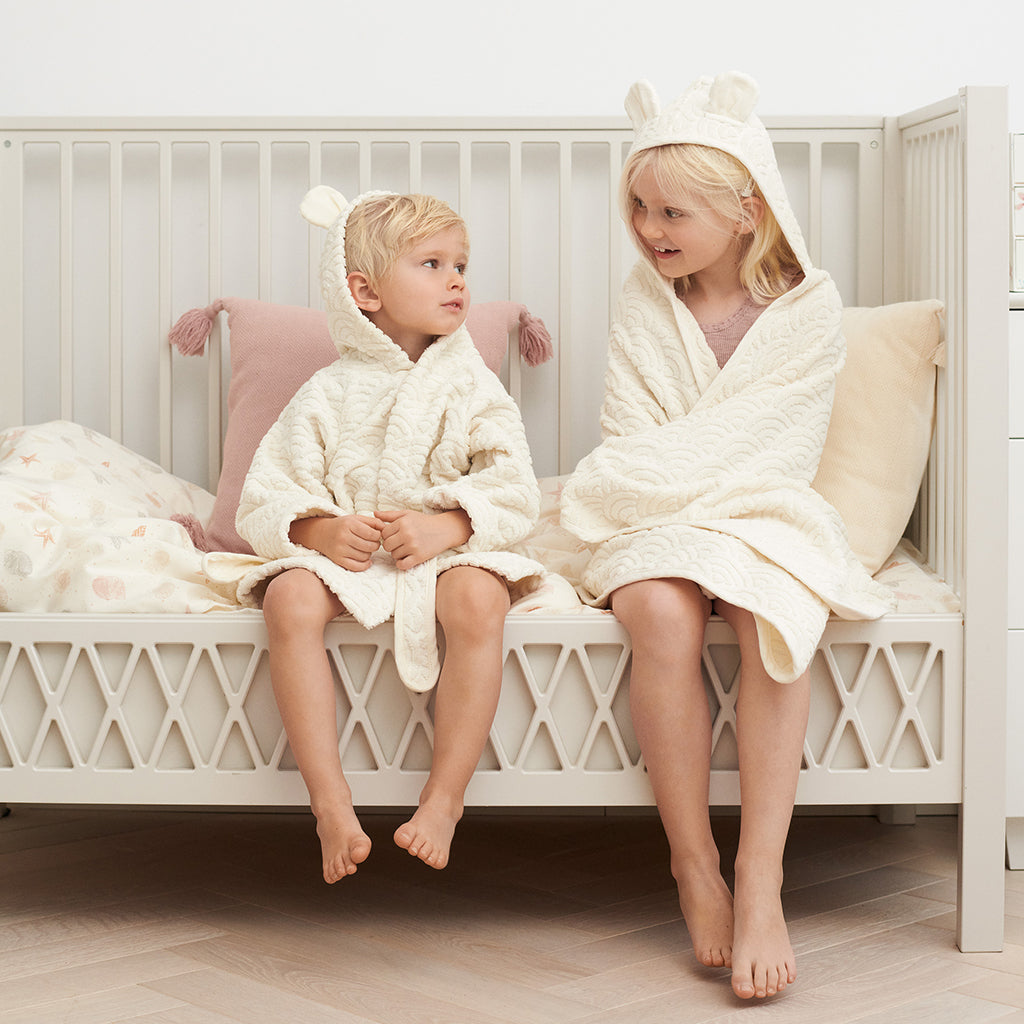Bathrobe, Hooded w/ ears, 1-2 yrs - GOTS Dusty Rose