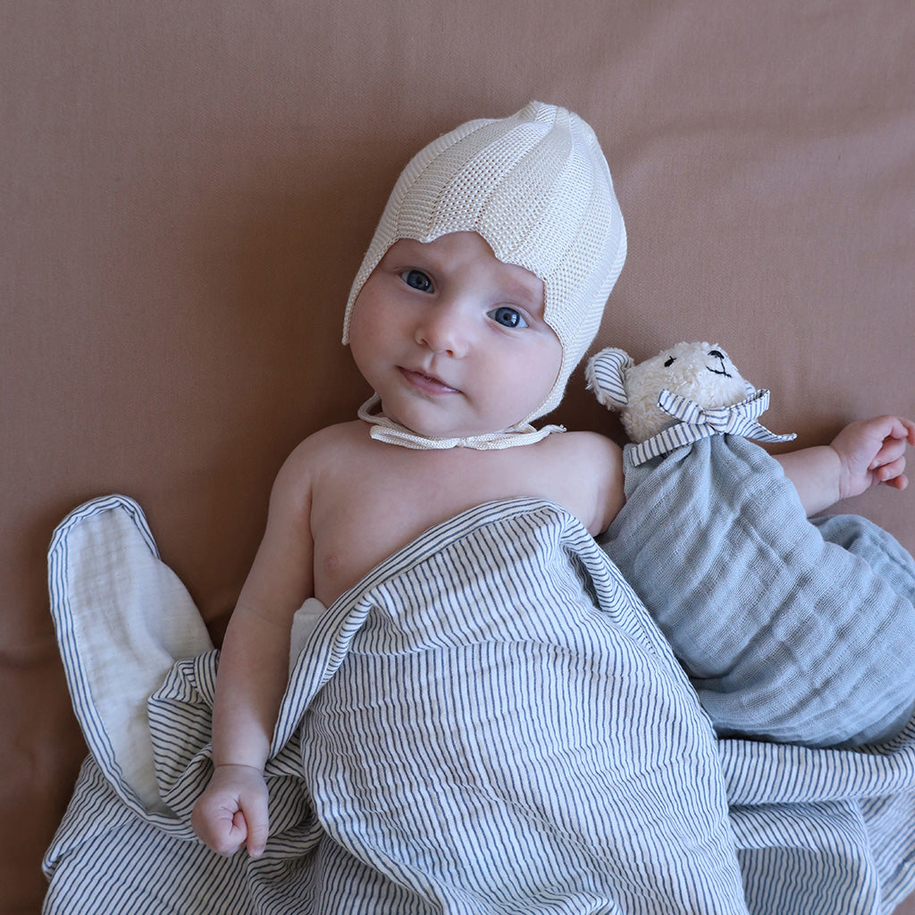 Couverture bébé, mousseline - GOTS Classic Stripes Blue