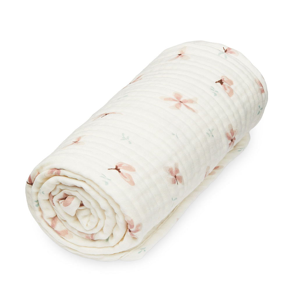 Couverture bébé, mousseline - GOTS Windflower Creme