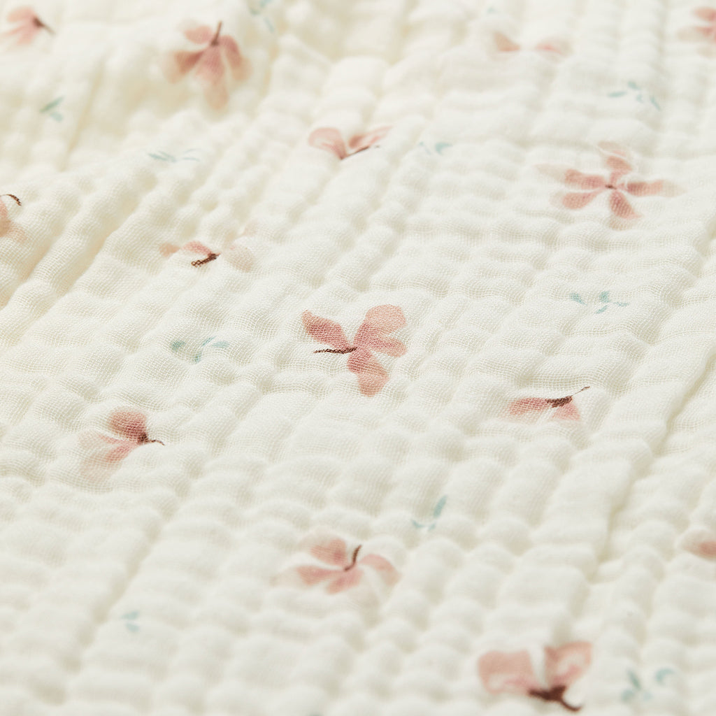 Couverture bébé, mousseline - GOTS Windflower Creme