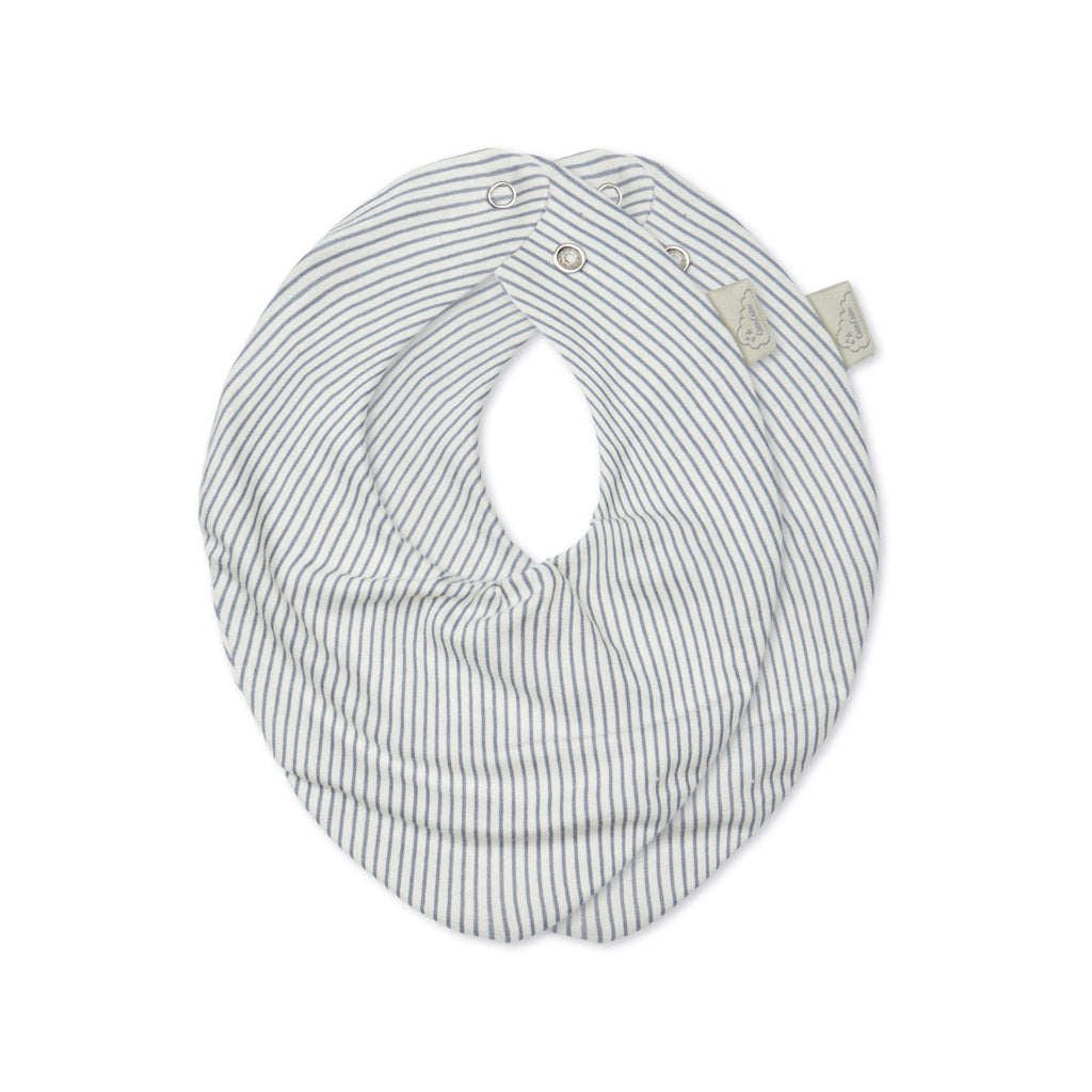 Bavoir en bandana, jersey, set de 2 - GOTS Classic Stripes Bleu