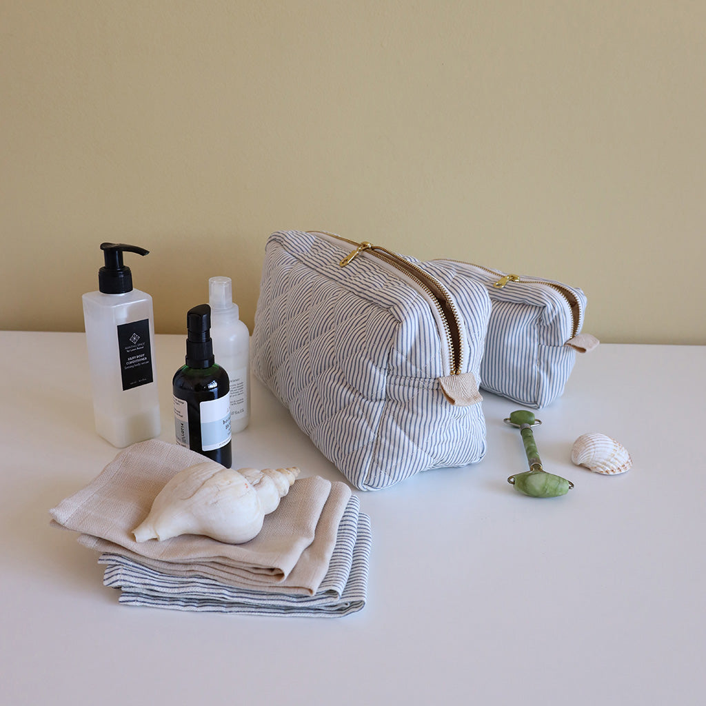 Trousse de toilette - OCS Classic Stripes Bleu, Praline