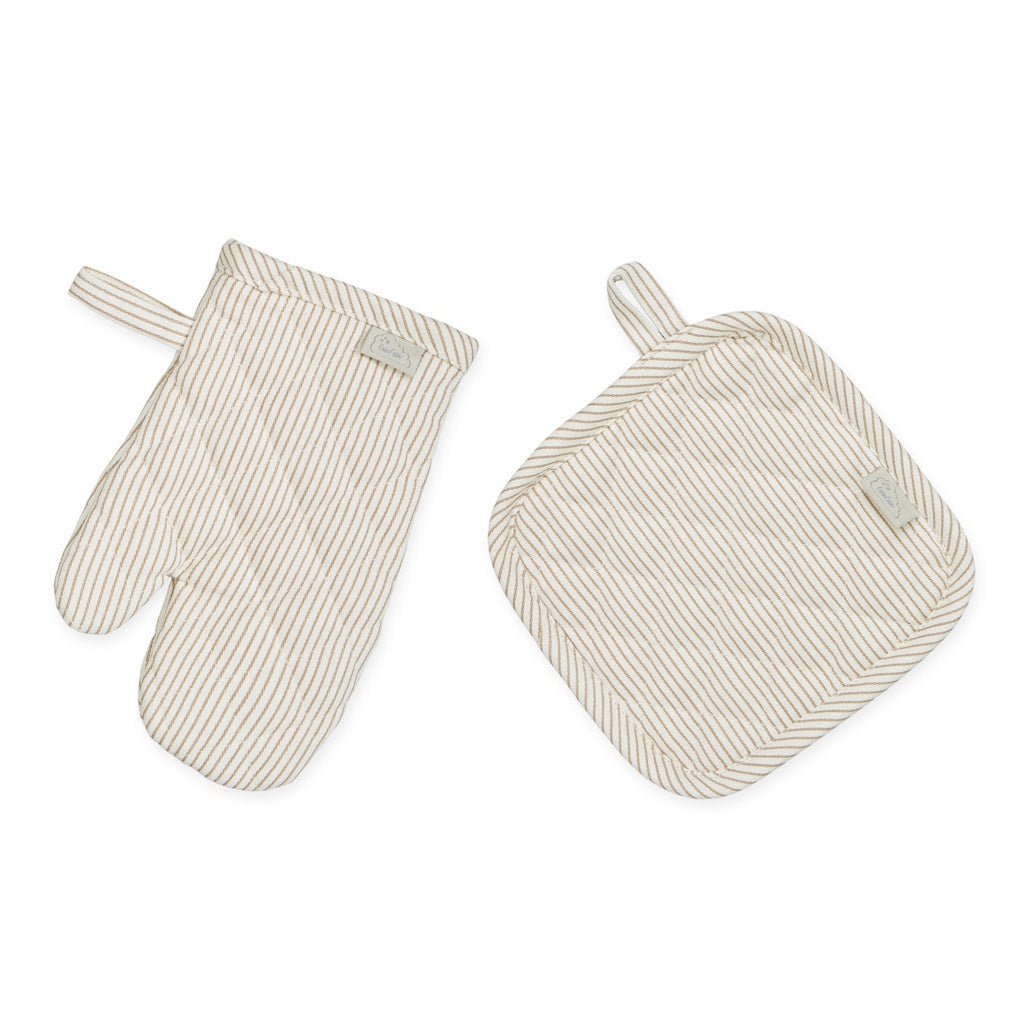 Gants de four et maniques pour enfant -  GOTS Classic Stripes Camel