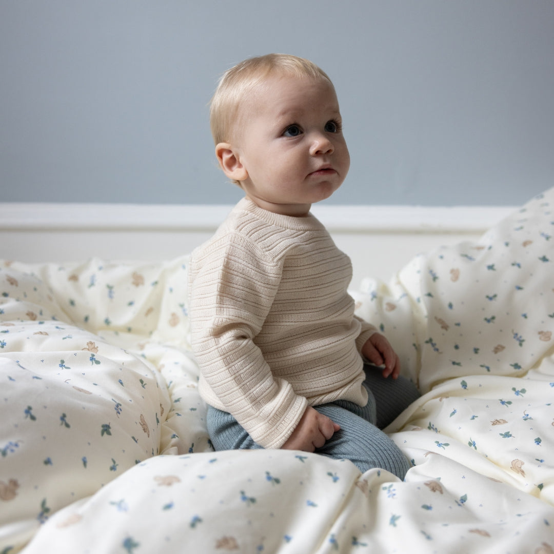 Bedding Set, Single, 140x200cm - GOTS - Blueberries