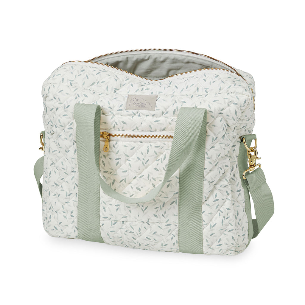 Sac à langer avec sangles pour berceau - OCS - Green Leaves