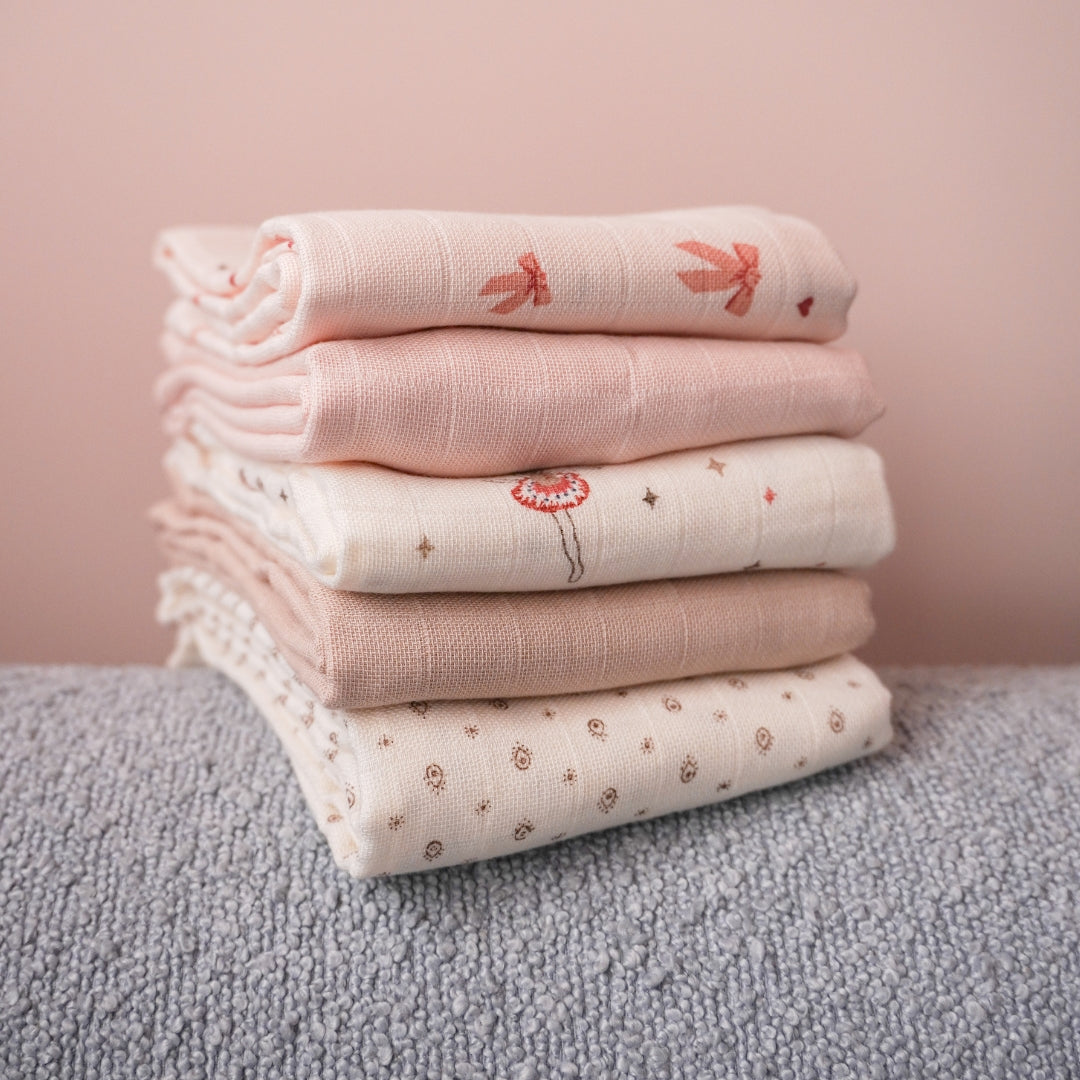 Lange en Mousseline, lot de 3 - GOTS - Bows