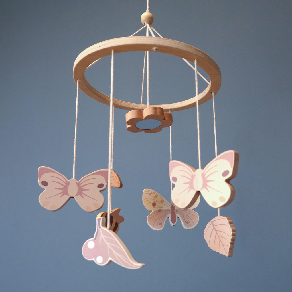 Mobile de lit en bois, FSC 100% - Butterflies