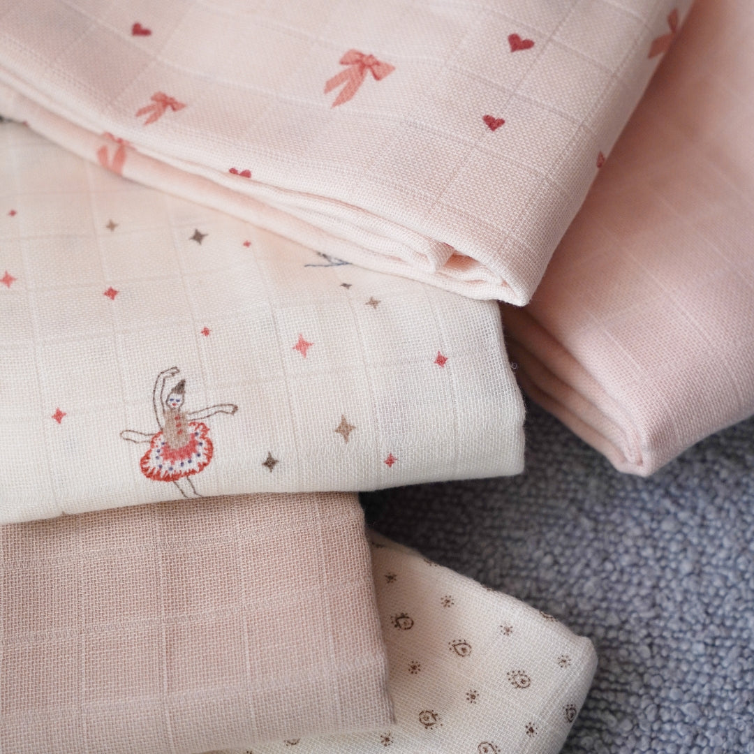 Lange en Mousseline, lot de 3 - GOTS - Carousel