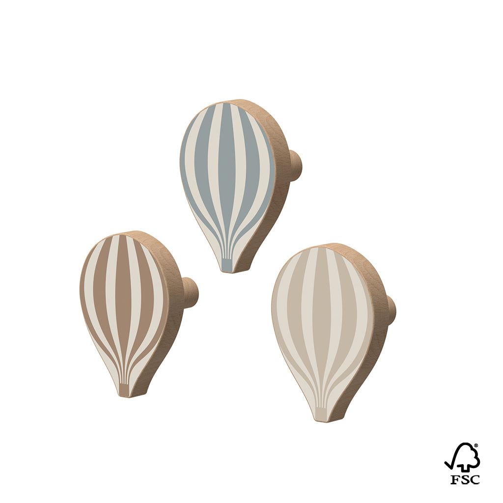Patères Montgolfière, Lot de 3 - FSC 100%