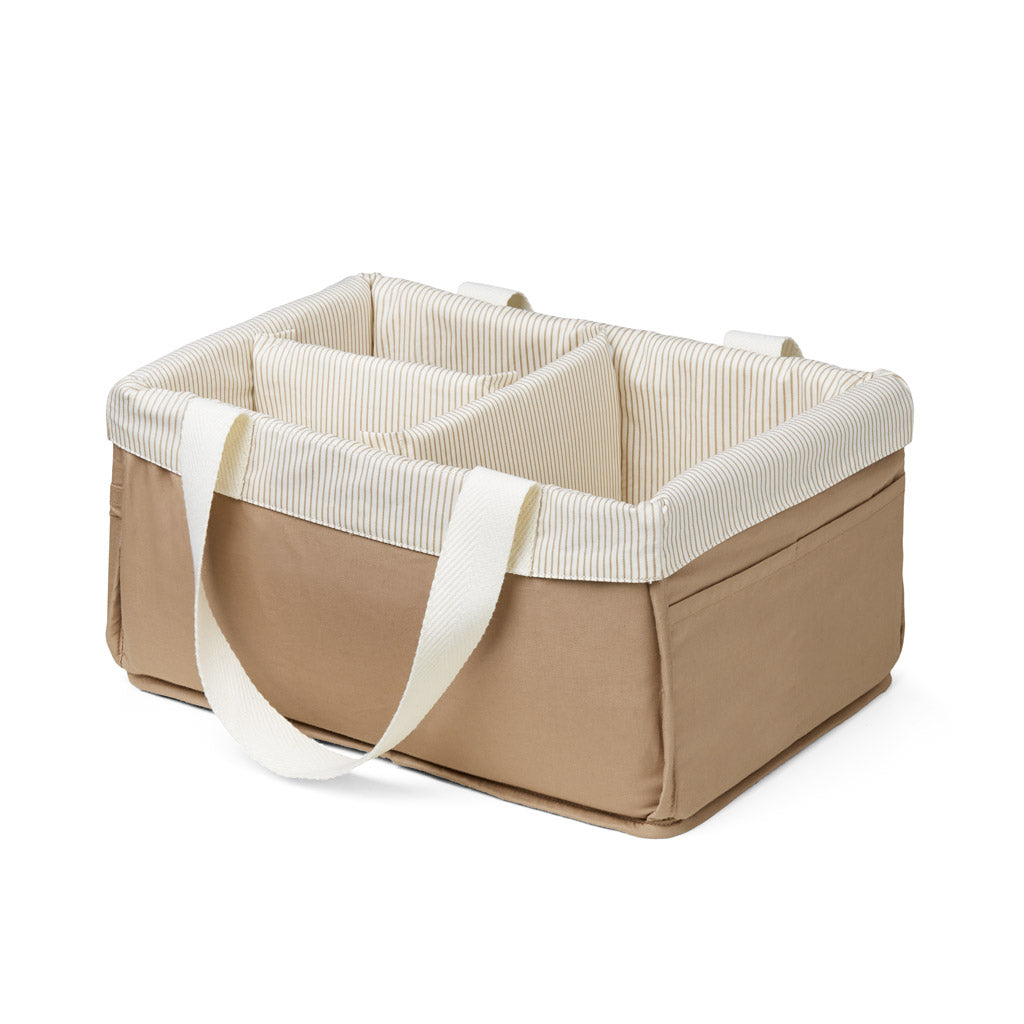 Diaper Caddy - OCS Classic Stripes Camel