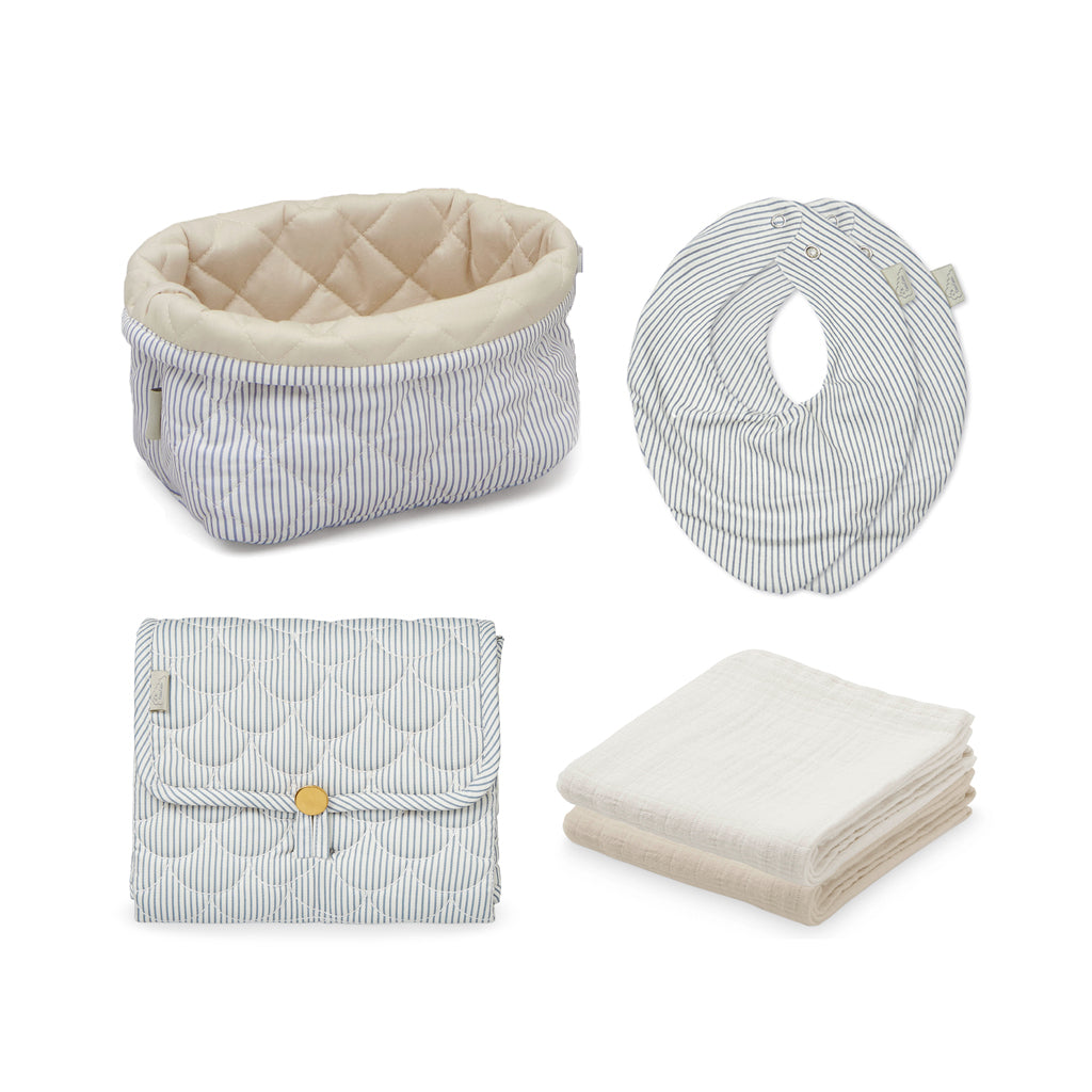 Cadeau de naissance : Set de soins pour bébé - Classic Stripes Bleu