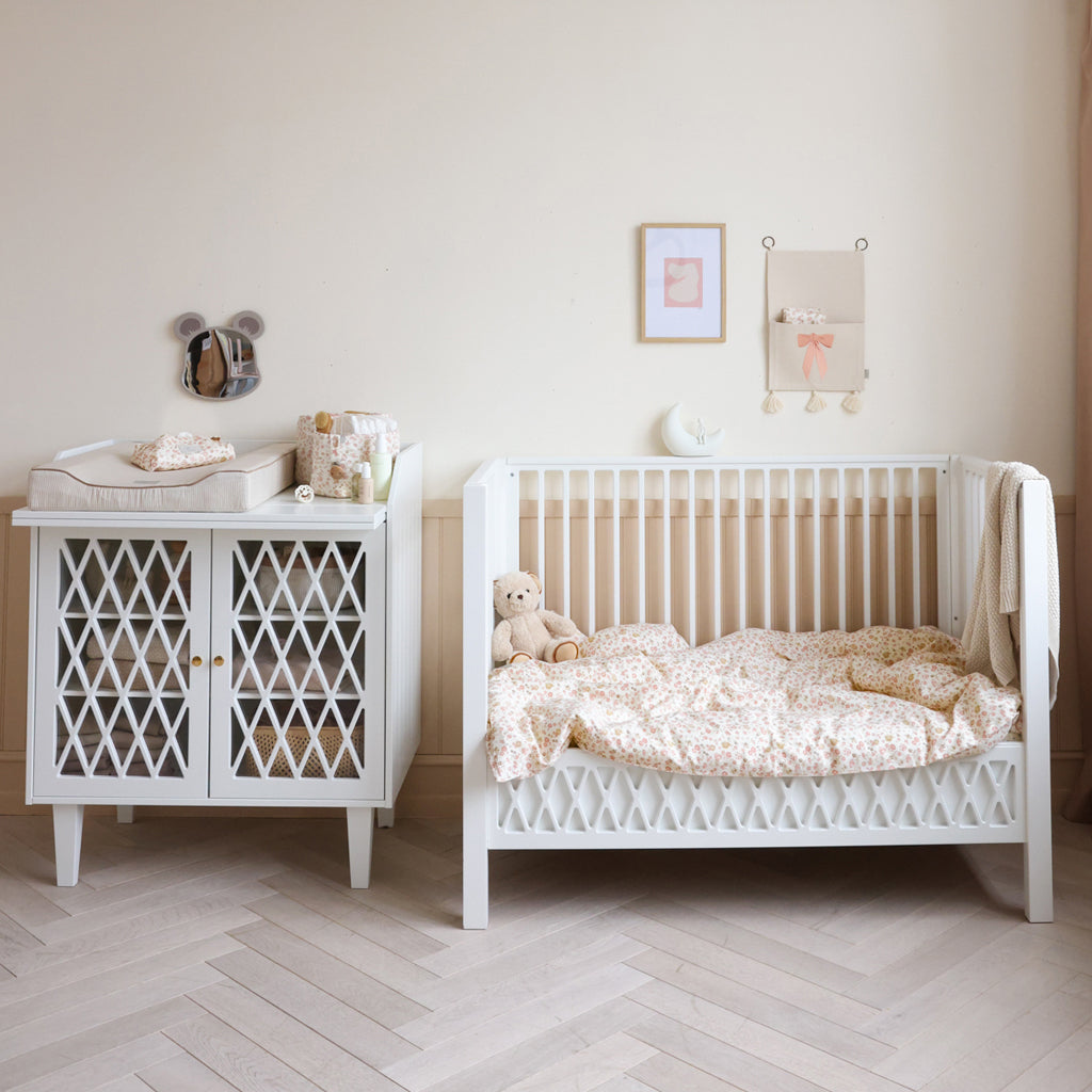 Harlequin Lits pour bébé60x120cm, FSC Mix - Blanc