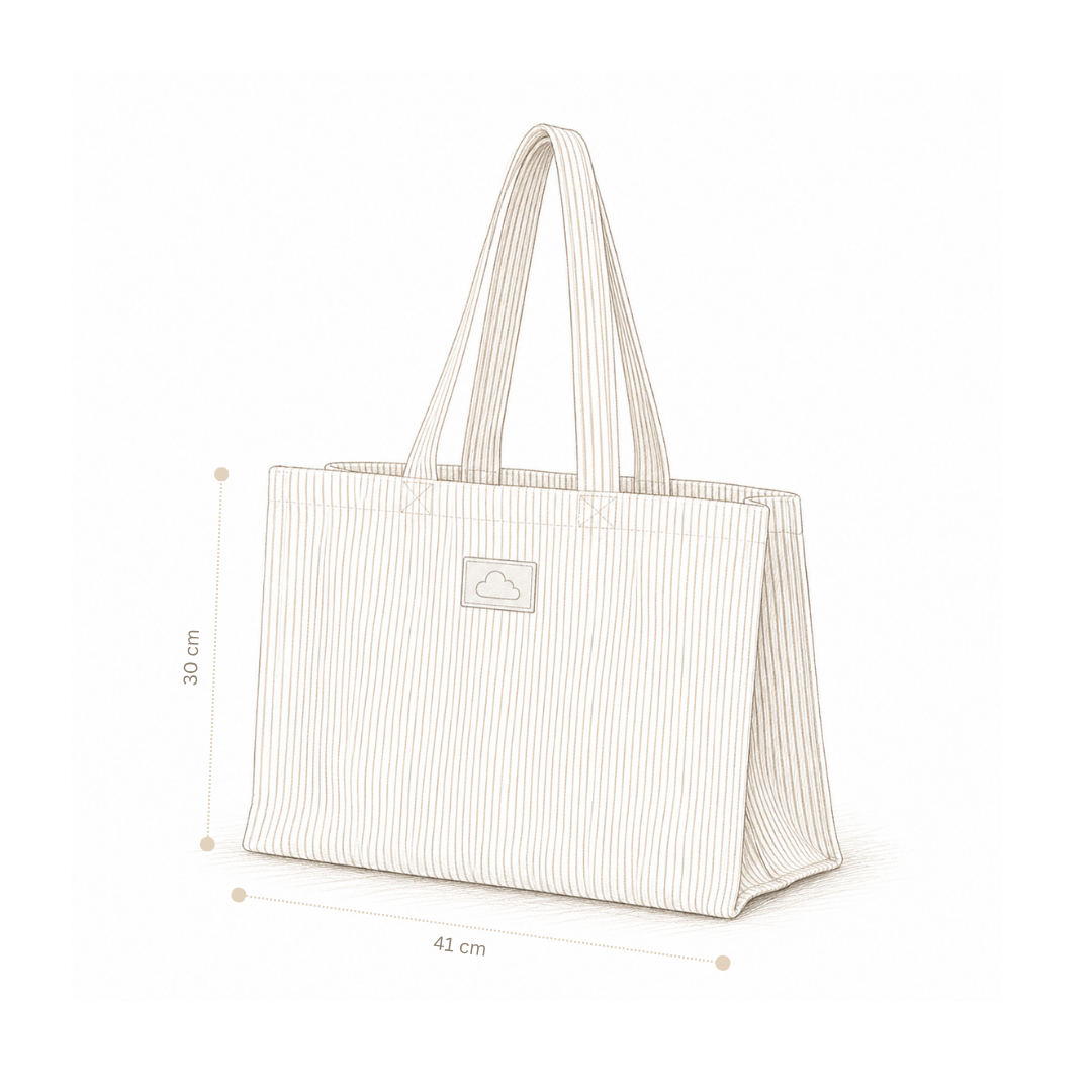 Canvas Tote Bag - GOTS - Classic Stripes Blue