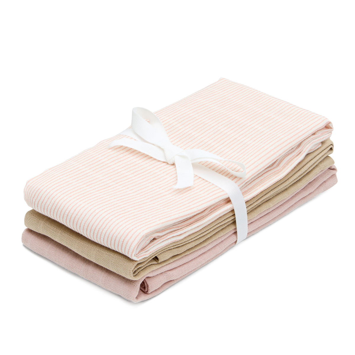 Muslin Cloth, 3-pack - GOTS Mix - Classic Stripes Rose
