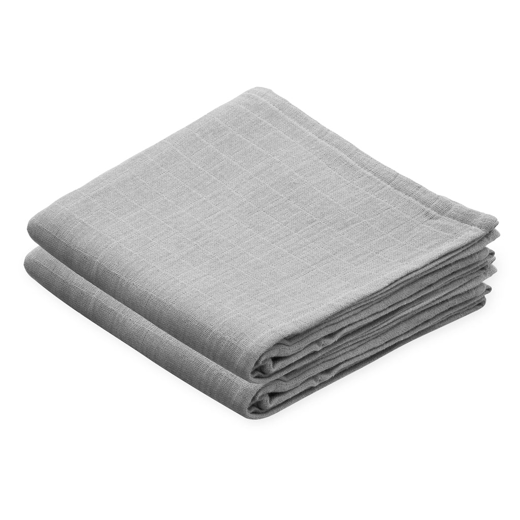 Langes en mousseline, set de 2, GOTS, Grey