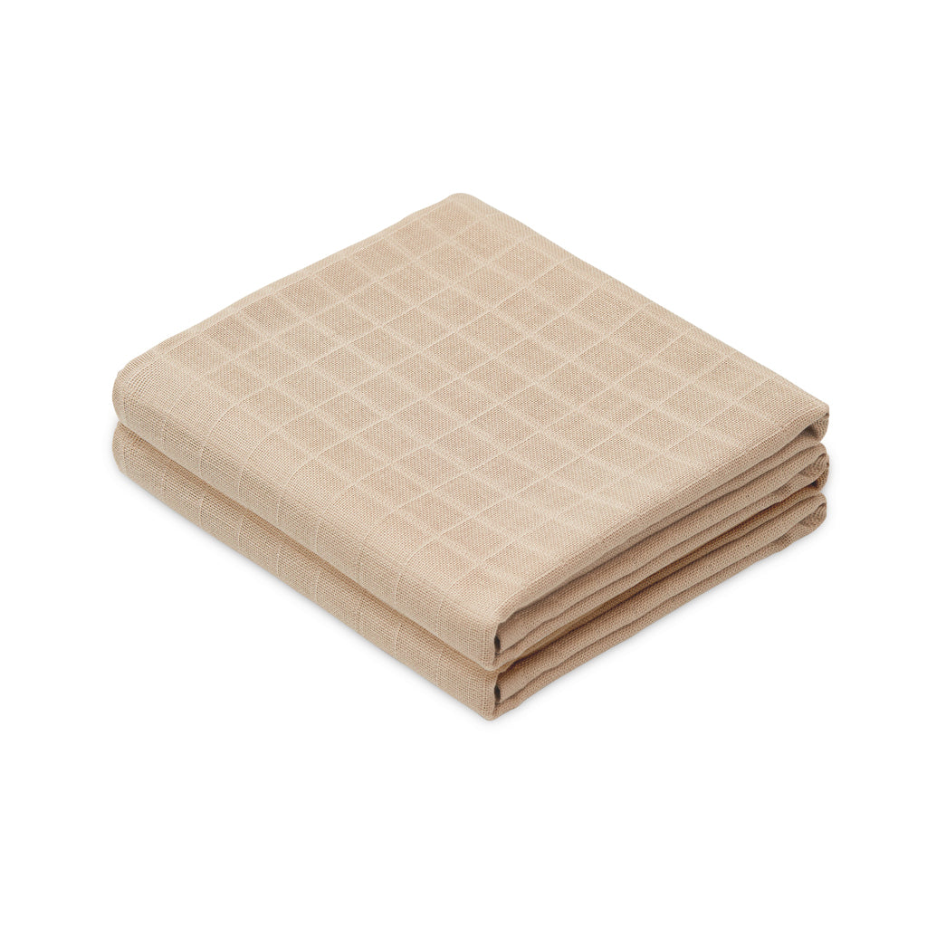 Lange en Mousseline, lot de 2 - GOTS - Latte