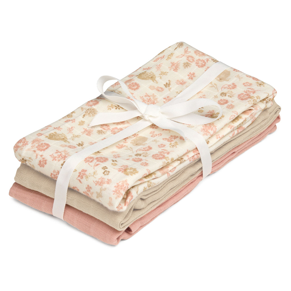 Lingettes de Toilette en Mousseline, set de 3 - GOTS - Augusta