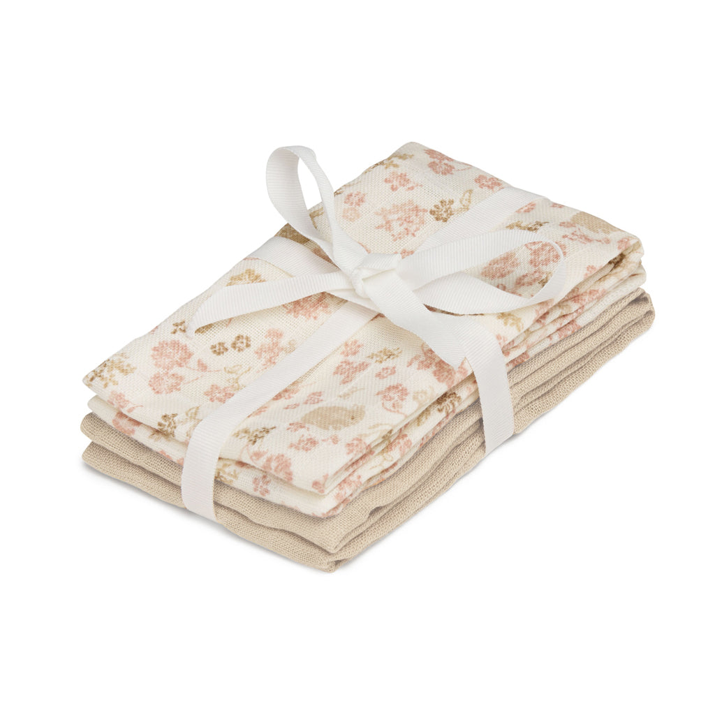 Lingettes de Toilette en Mousseline, set de 4 - GOTS - Augusta