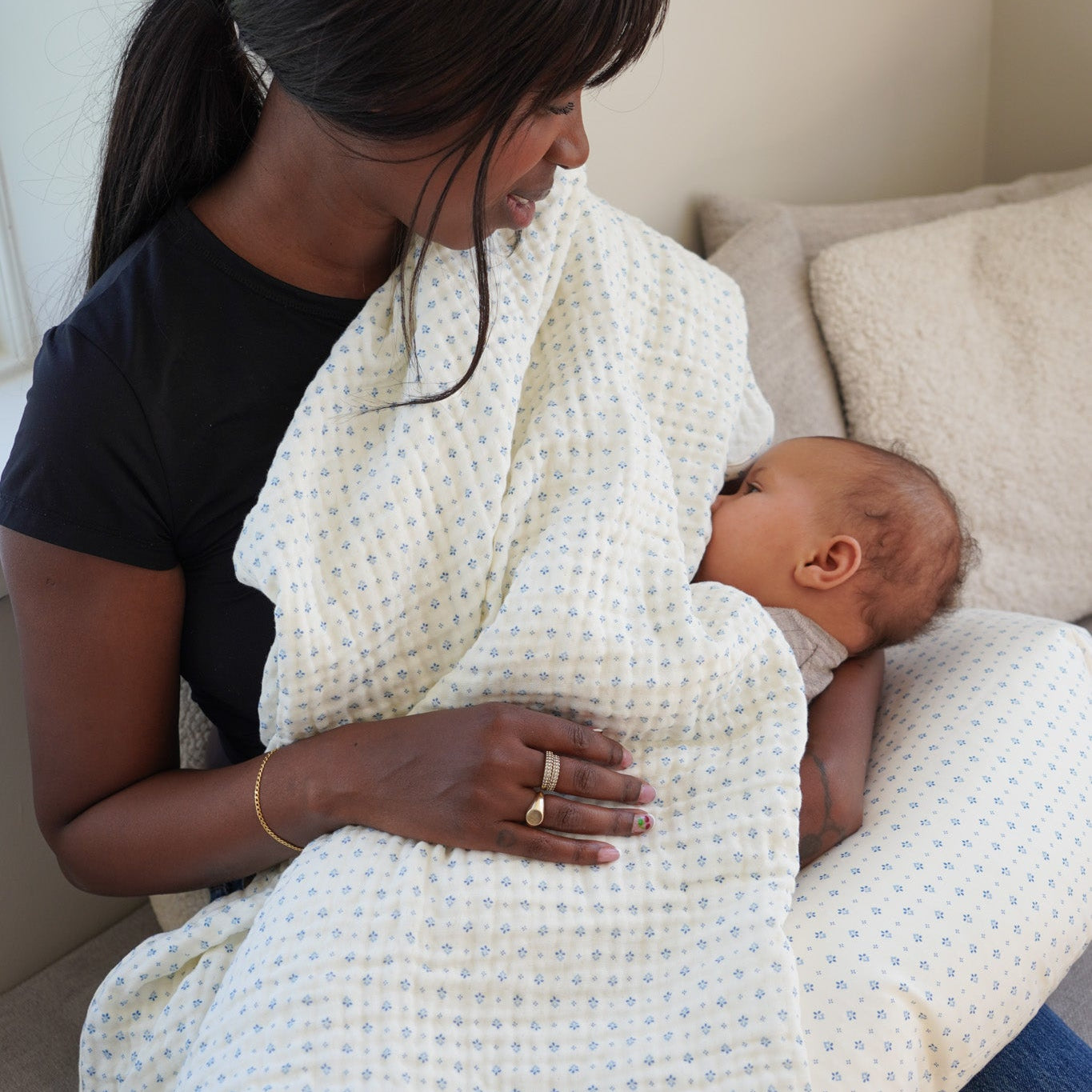 Couverture bébé en mousseline - GOTS - Caprice