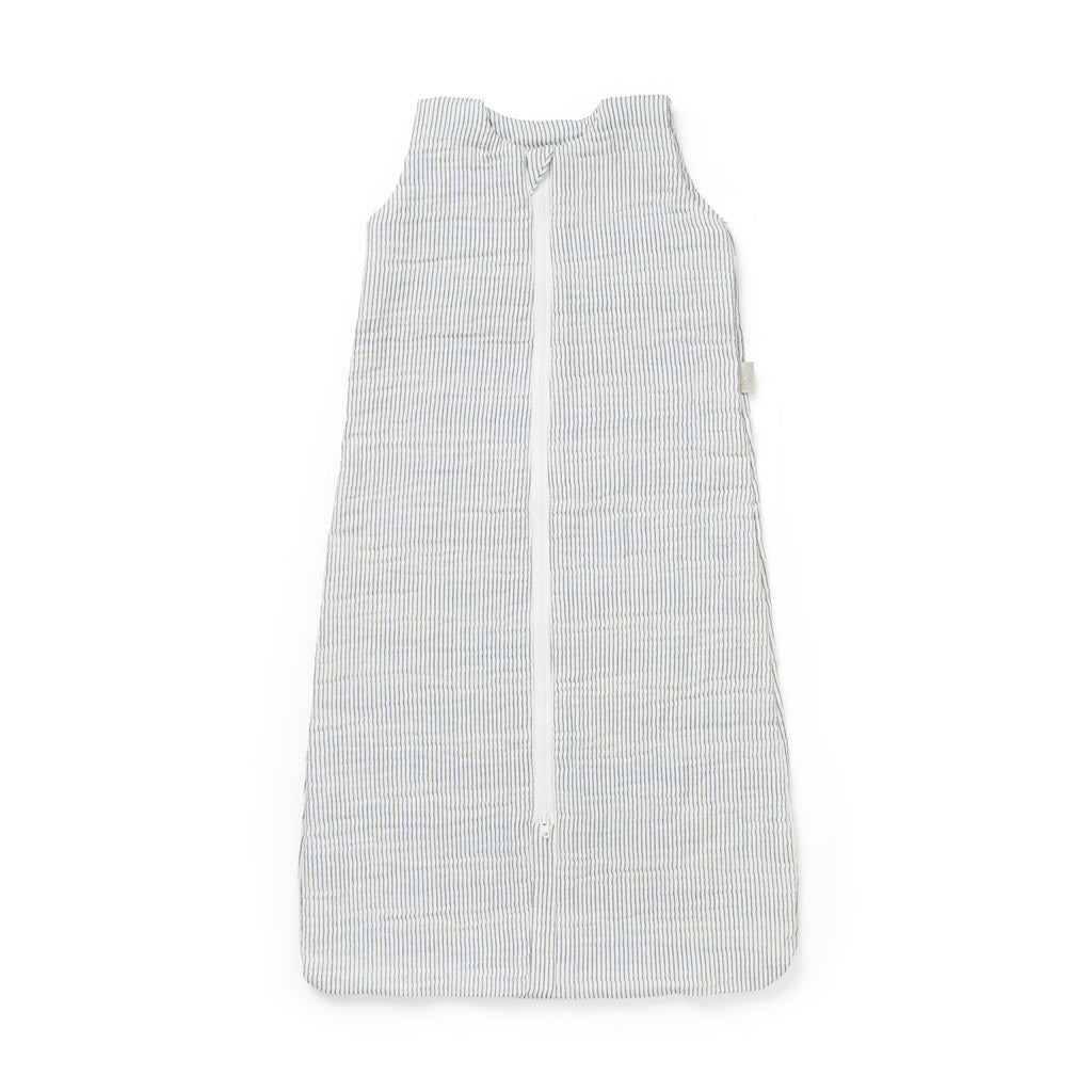 Muslin Sleeping Bag 0-6 Months - GOTS Classic Stripes Blue