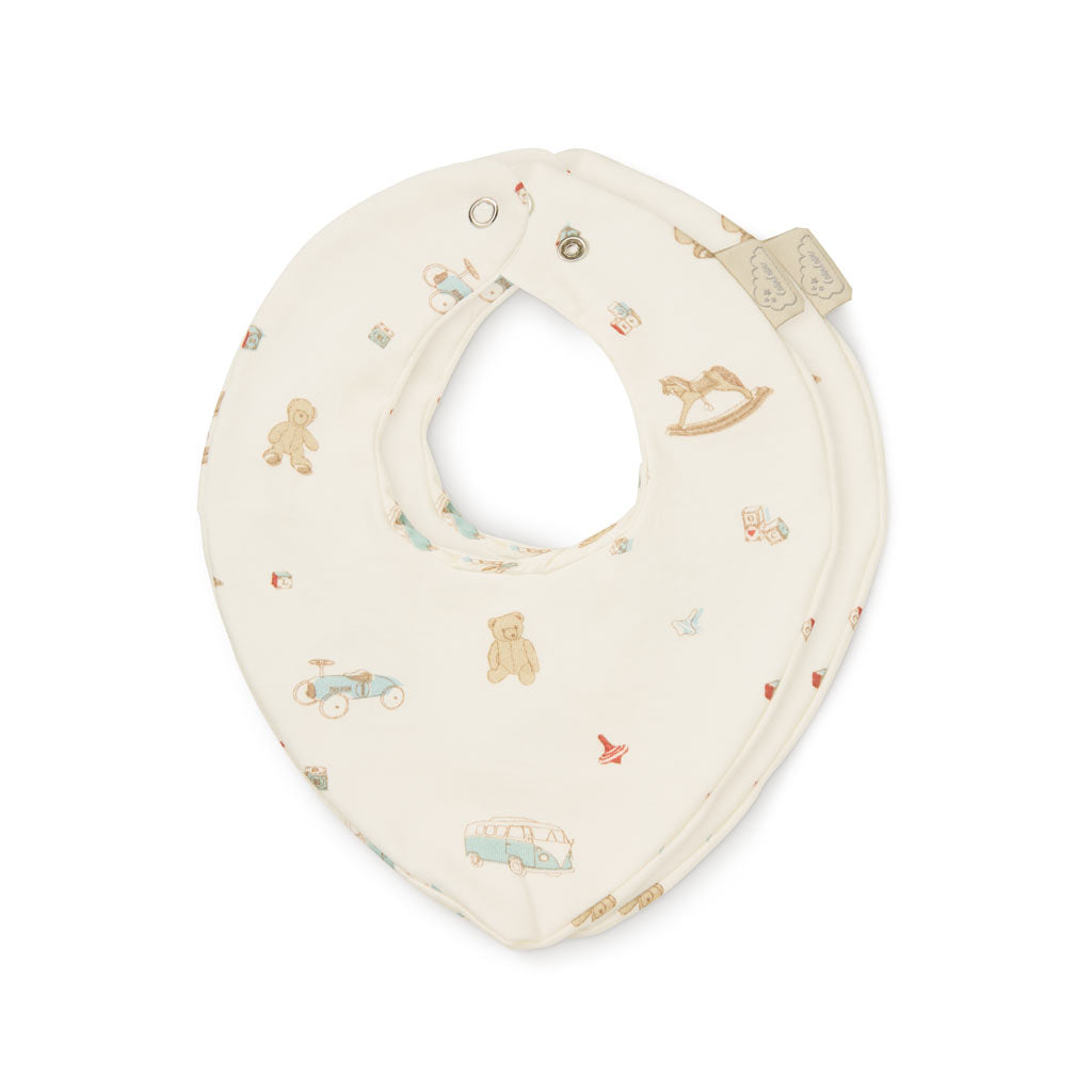 Bavoir bandana en jersey, lot de 2 - GOTS - Vintage Toys